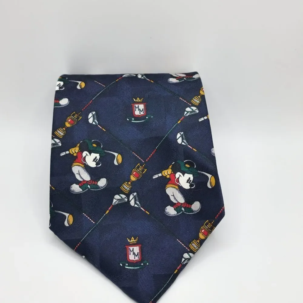 Disney Vintage Mickey Mouse Golf Silk Tie